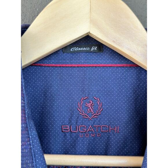 Bugatchi Uomo Men's XL Purple Paisley Print Long Sleeve Casual Button-Down Shirt - Picture 4 of 14